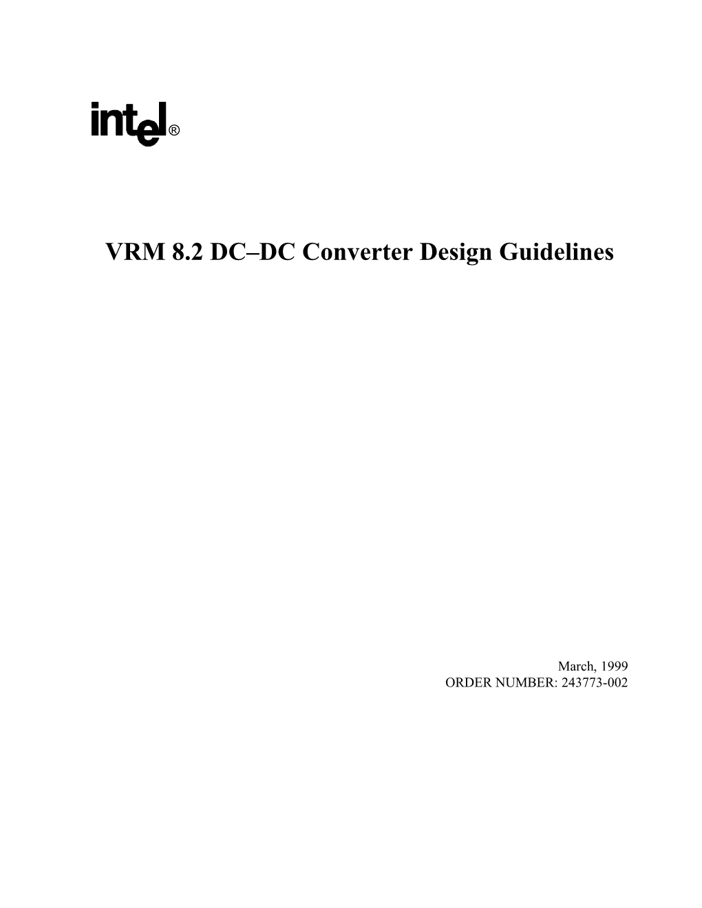 VRM 8.2 DC–DC Converter Design Guidelines