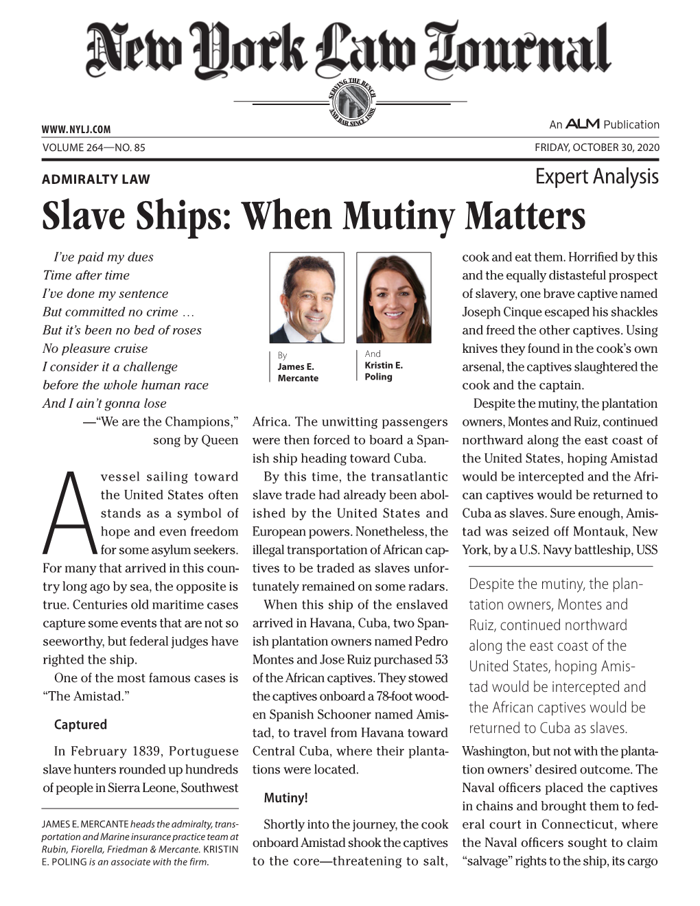 Slave Ships: When Mutiny Matters I’Ve Paid My Dues Cook and Eat Them