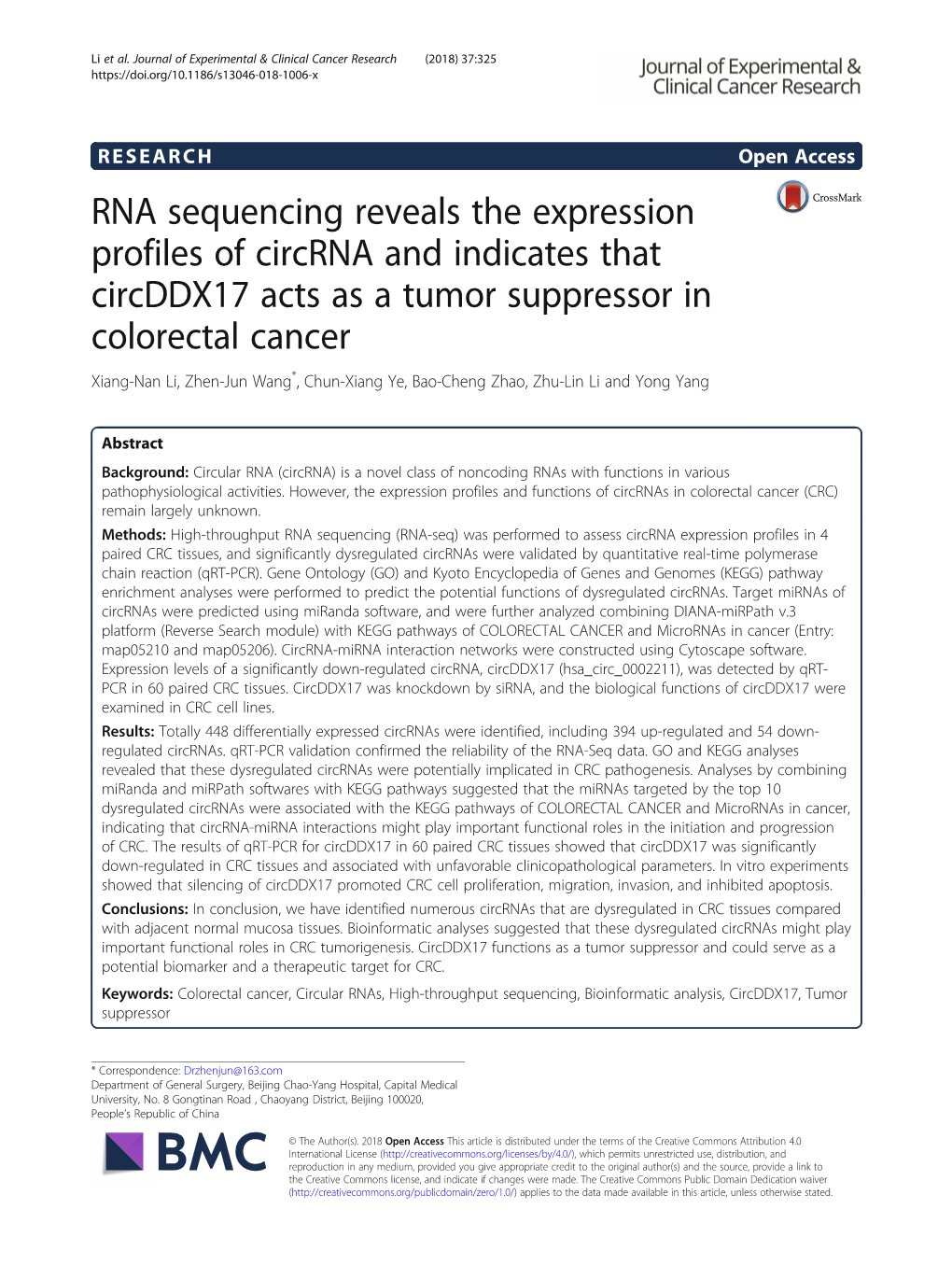 RNA Sequencing Reveals the Expression Profiles of Circrna And