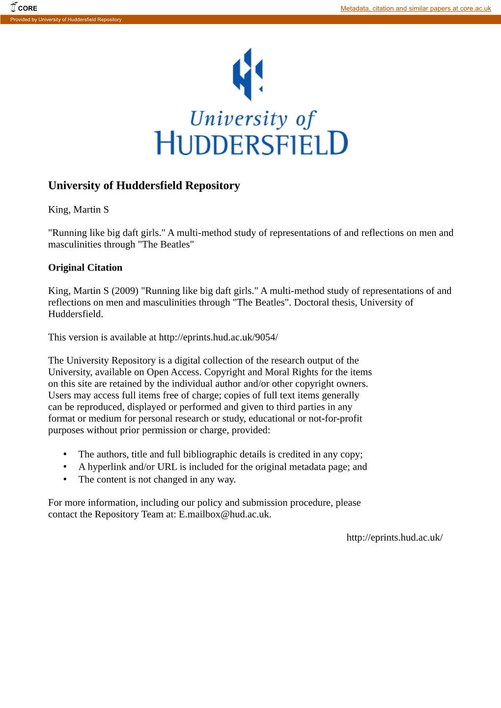 University of Huddersfield Repository