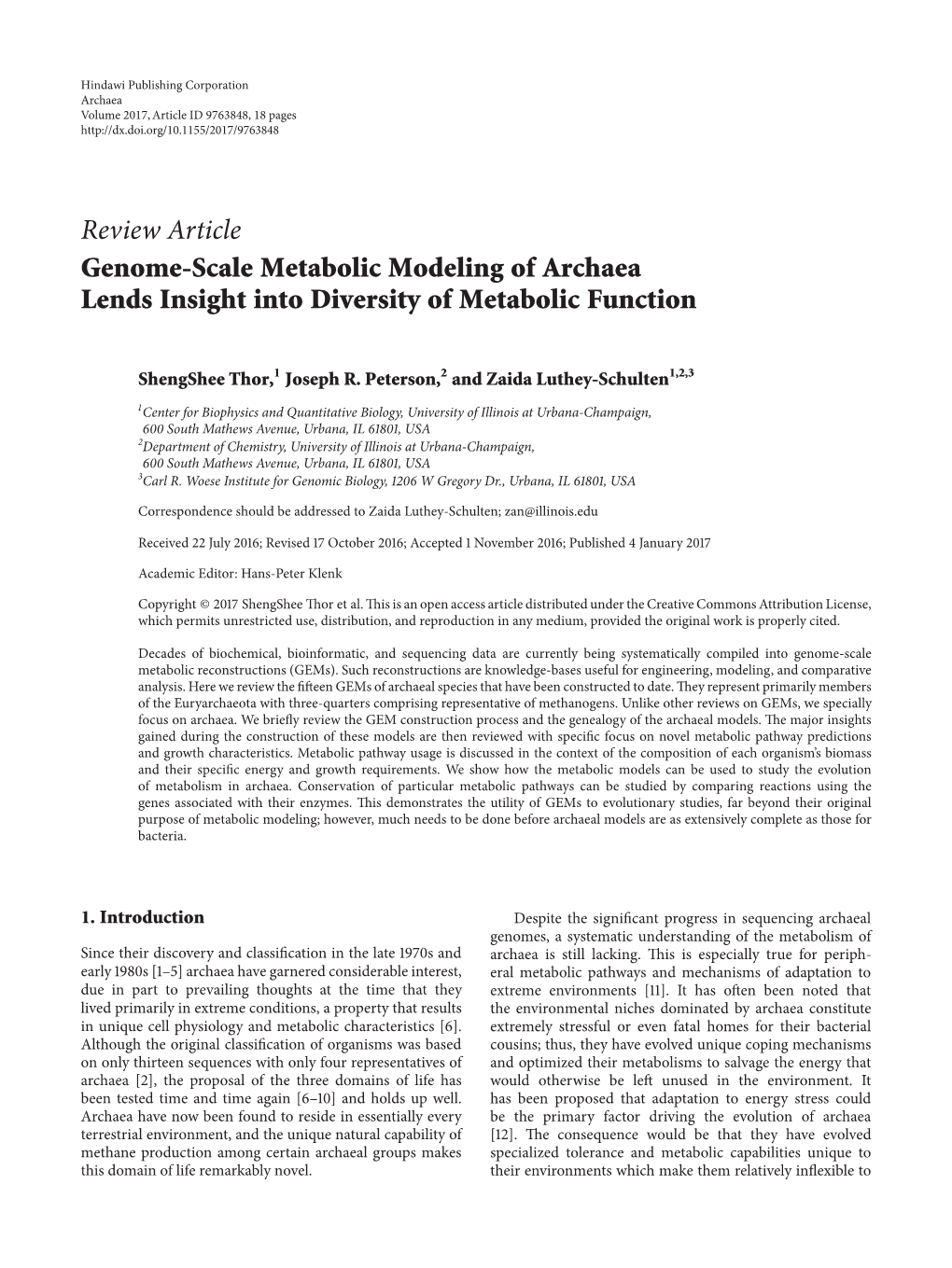 Genome-Scale Metabolic Modeling of Archaea Lends Insight Into Diversity of Metabolic Function