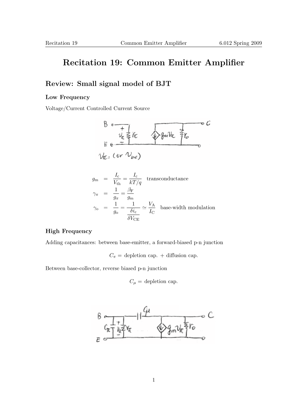 Common Emitter Amplifier