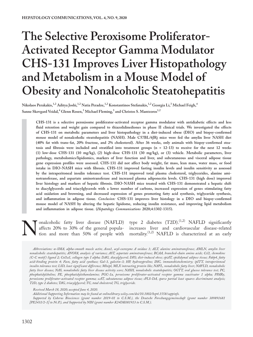 The Selective Peroxisome Proliferator‐Activated Receptor Gamma