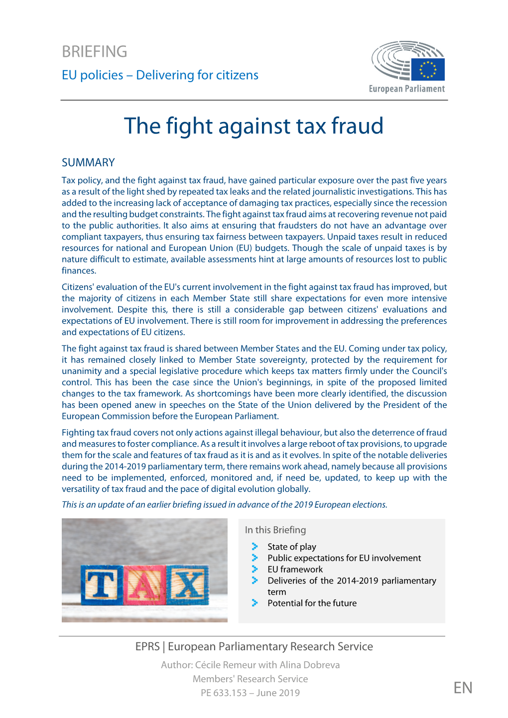 The Fight Against Tax Fraud