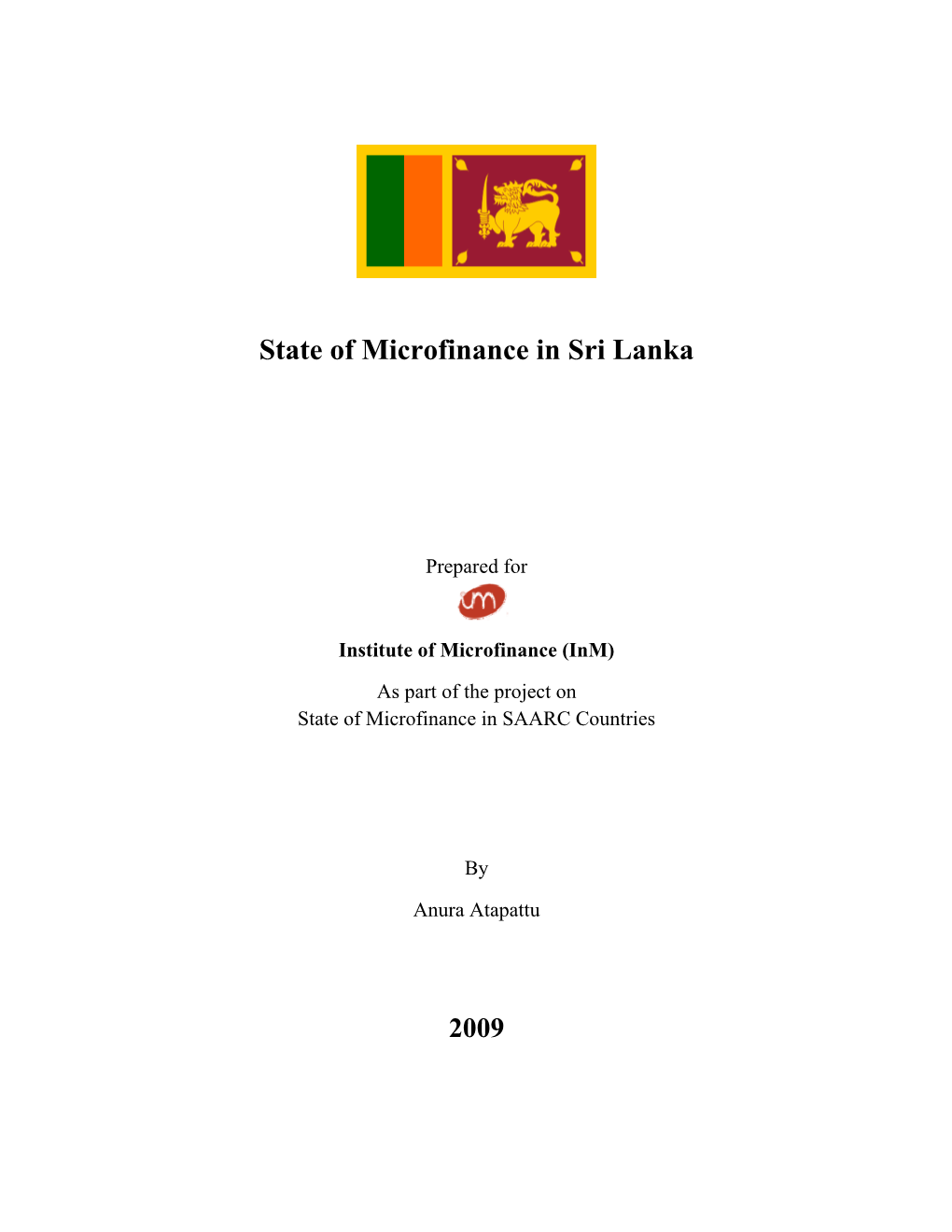 State of Microfinance in Sri Lanka