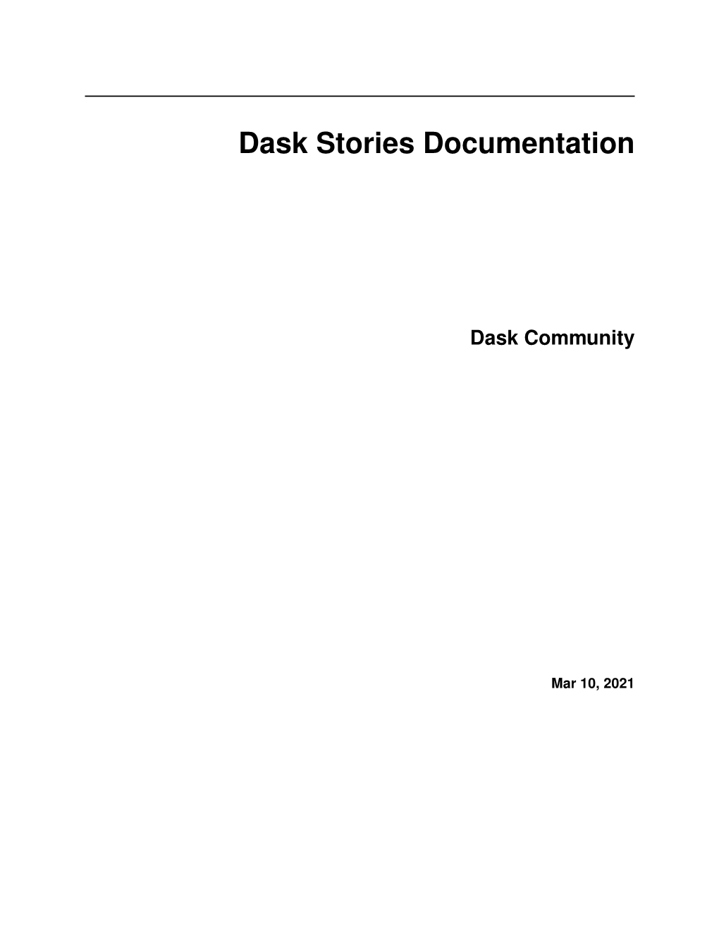 Dask Stories Documentation