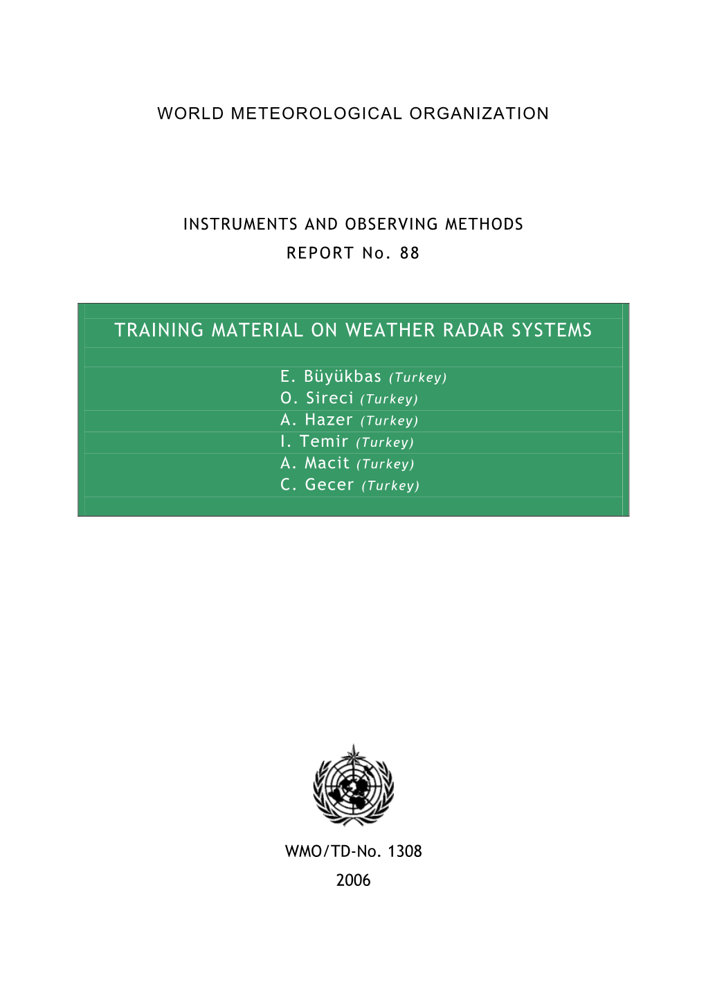 Training Material on Weather Radar Systems