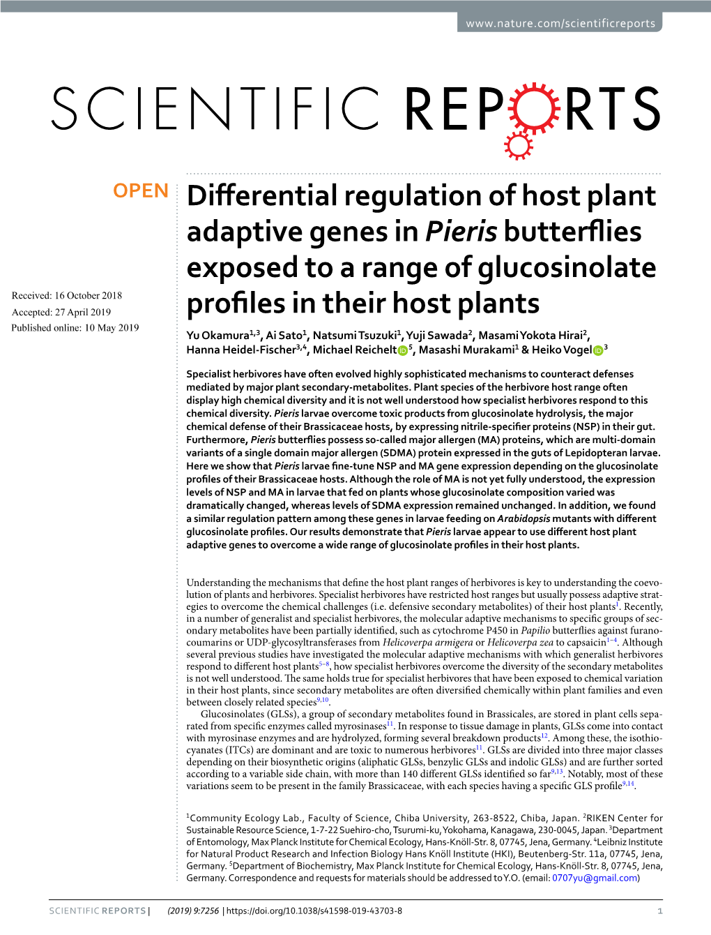 Differential Regulation of Host Plant Adaptive Genes in Pieris Butterflies Exposed to a Range of Glucosinolate Profiles in Their