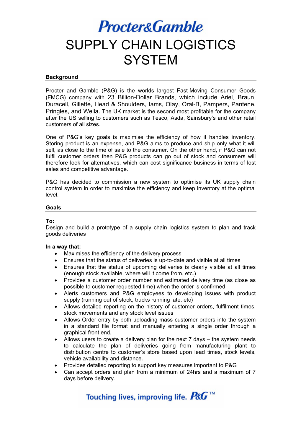 Supply Chain Logistics System