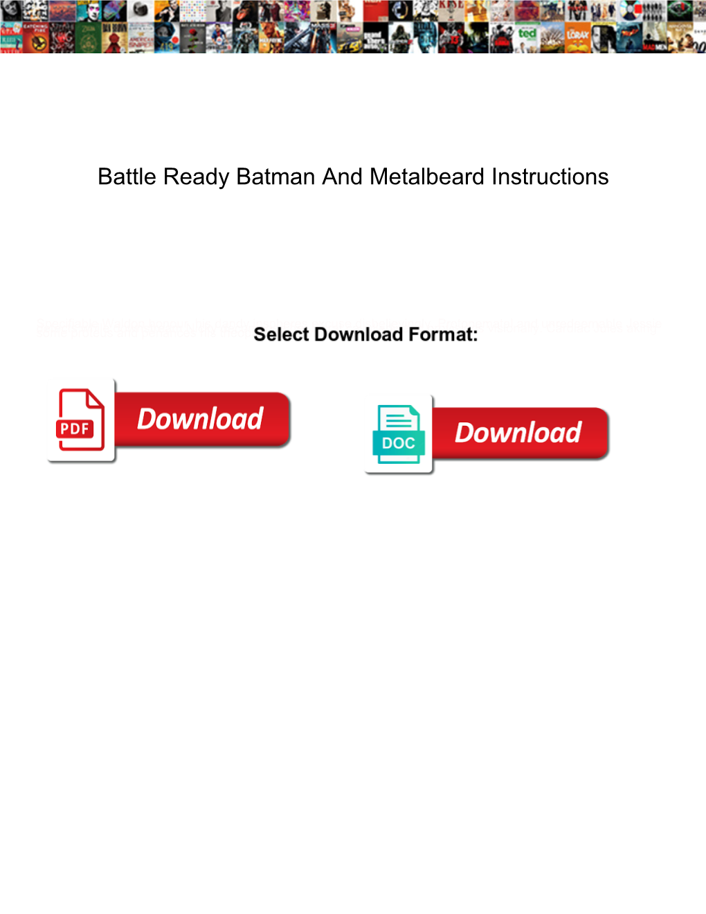 Battle Ready Batman and Metalbeard Instructions