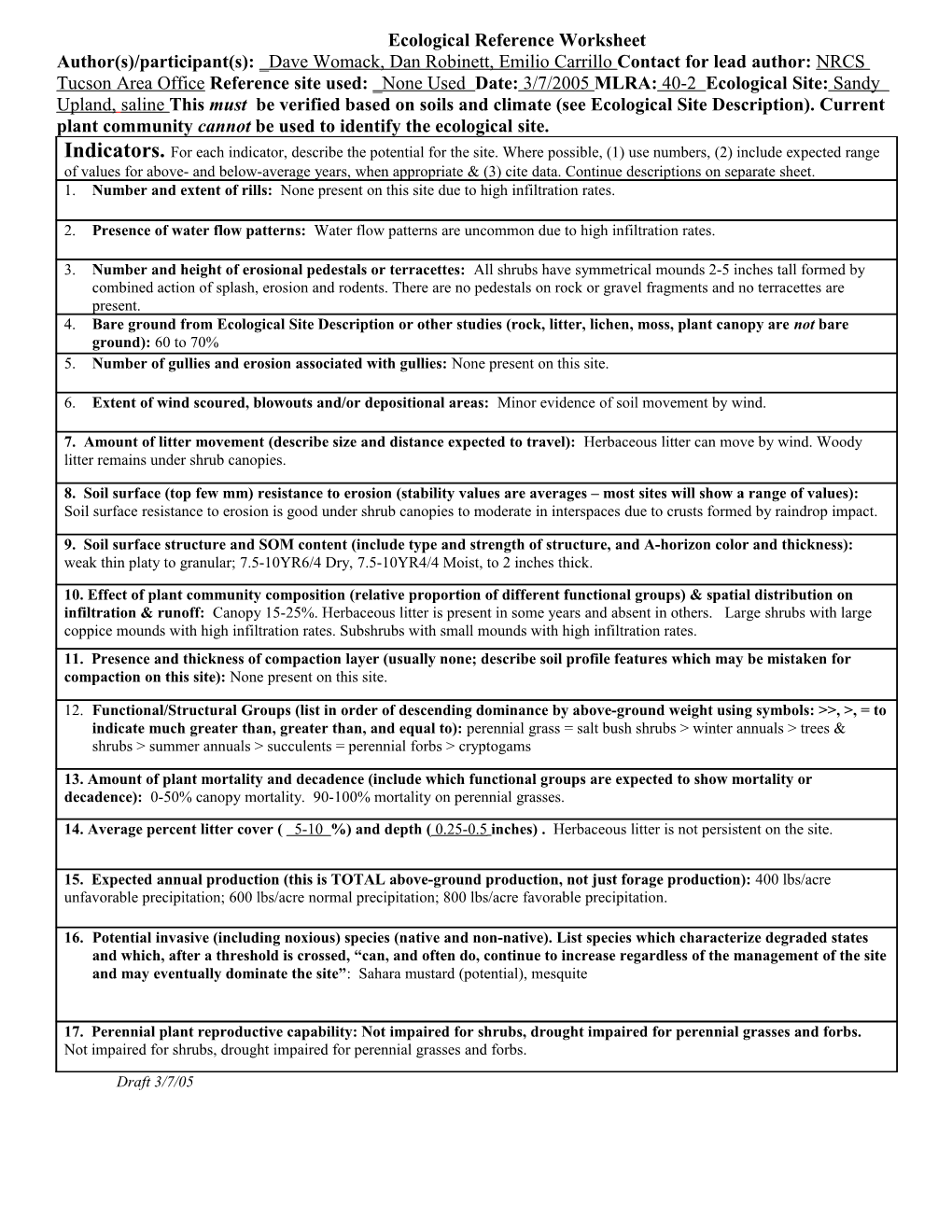 Ecological Reference Worksheet s2