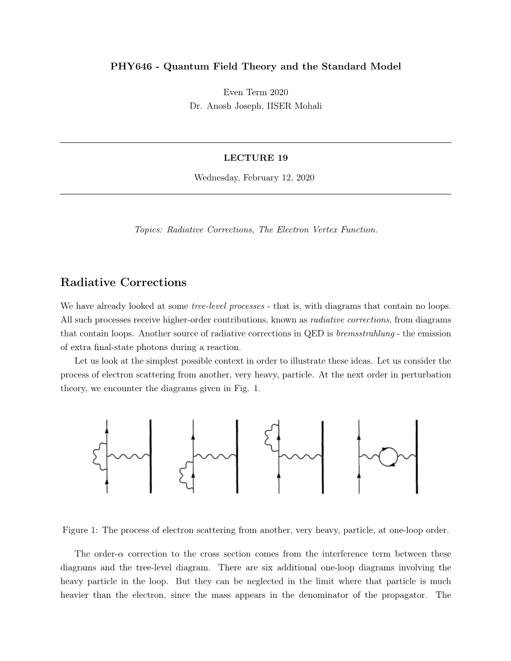 Radiative Corrections, the Electron Vertex Function