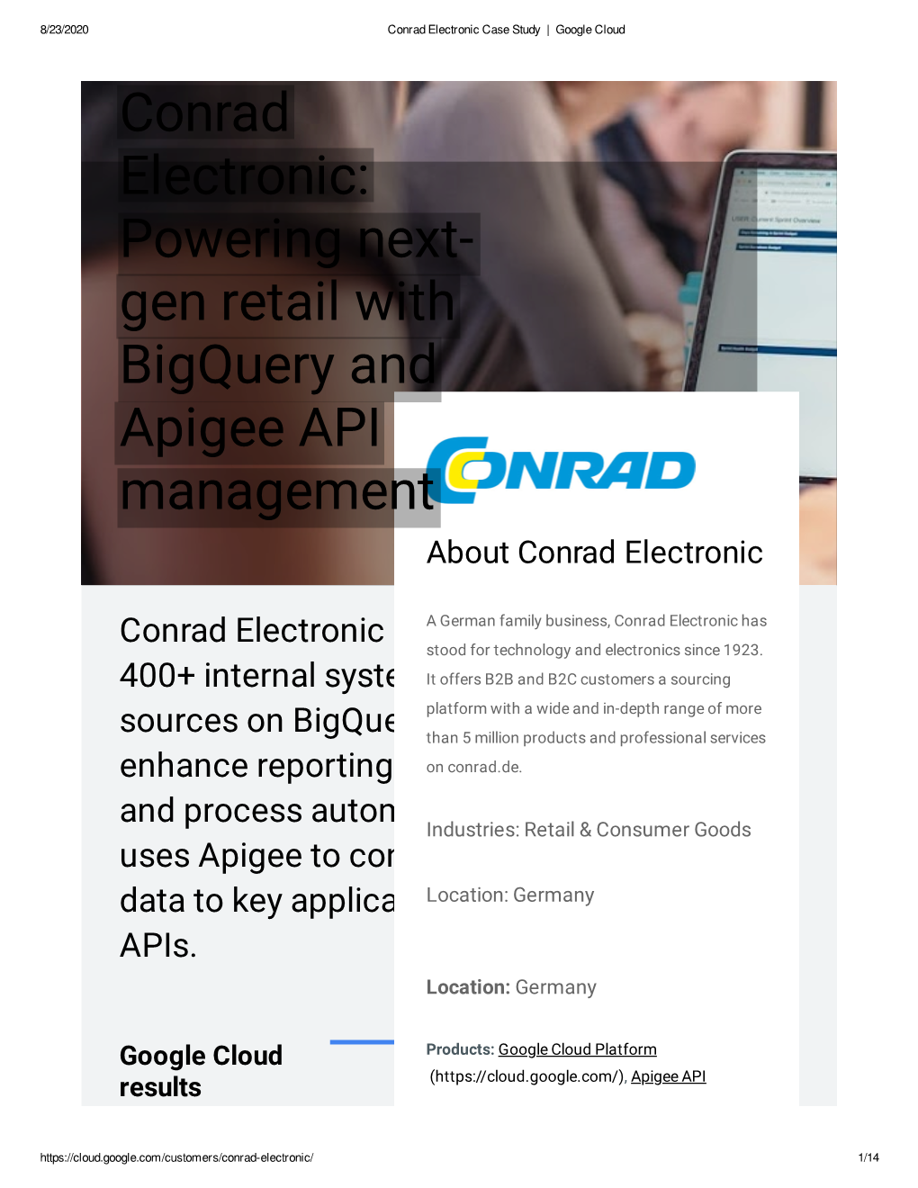 Conrad Electronic: Powering Next- Gen Retail with Bigquery And