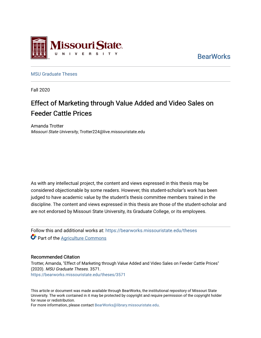 Effect of Marketing Through Value Added and Video Sales on Feeder Cattle Prices