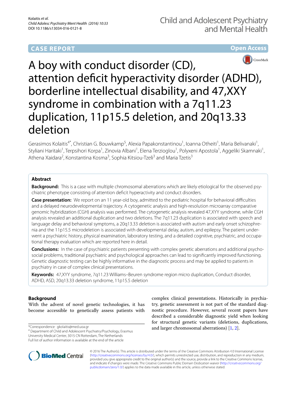 A Boy with Conduct Disorder (CD), Attention Deficit Hyperactivity