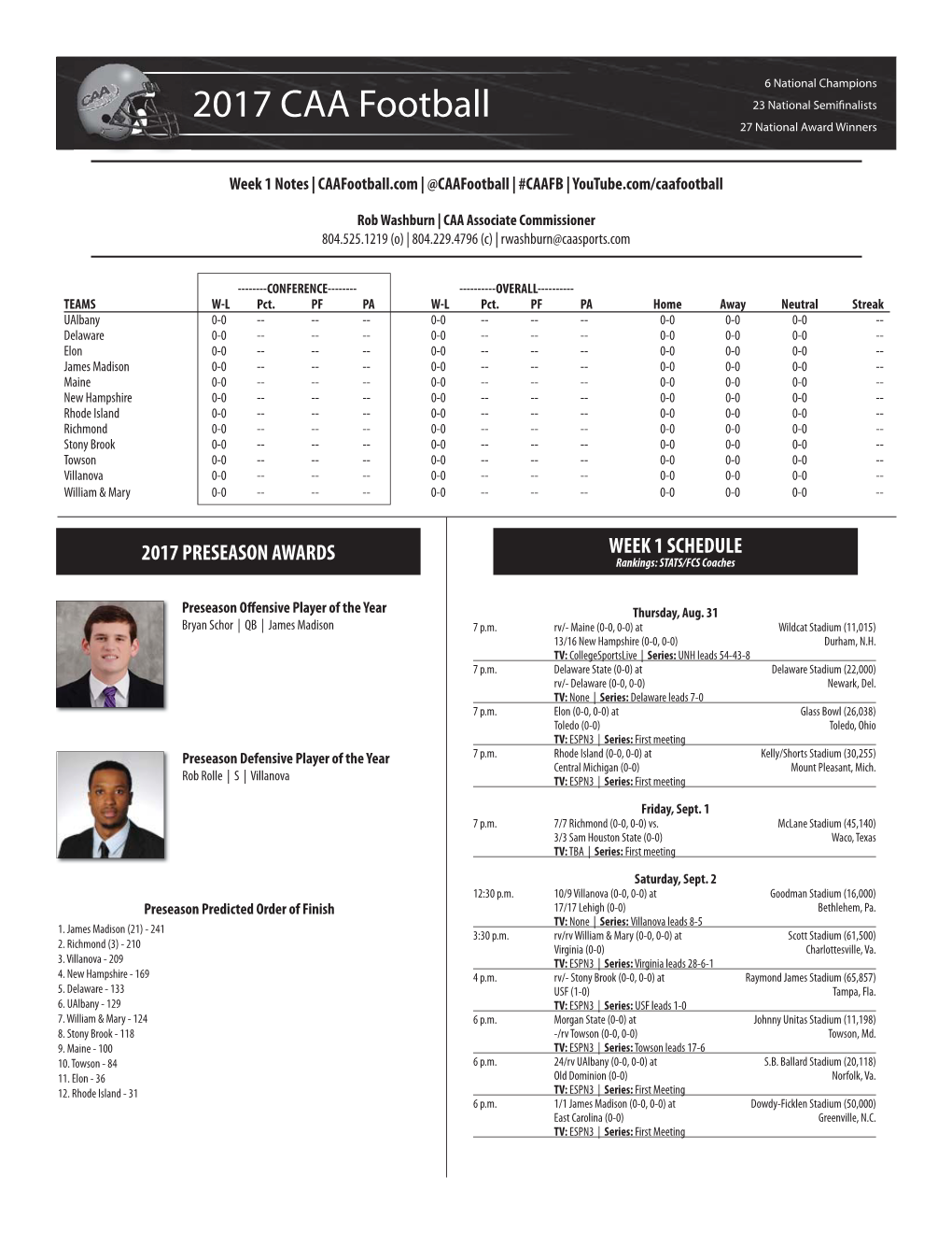 2017 CAA Football 23 National Semifi Nalists 27 National Award Winners