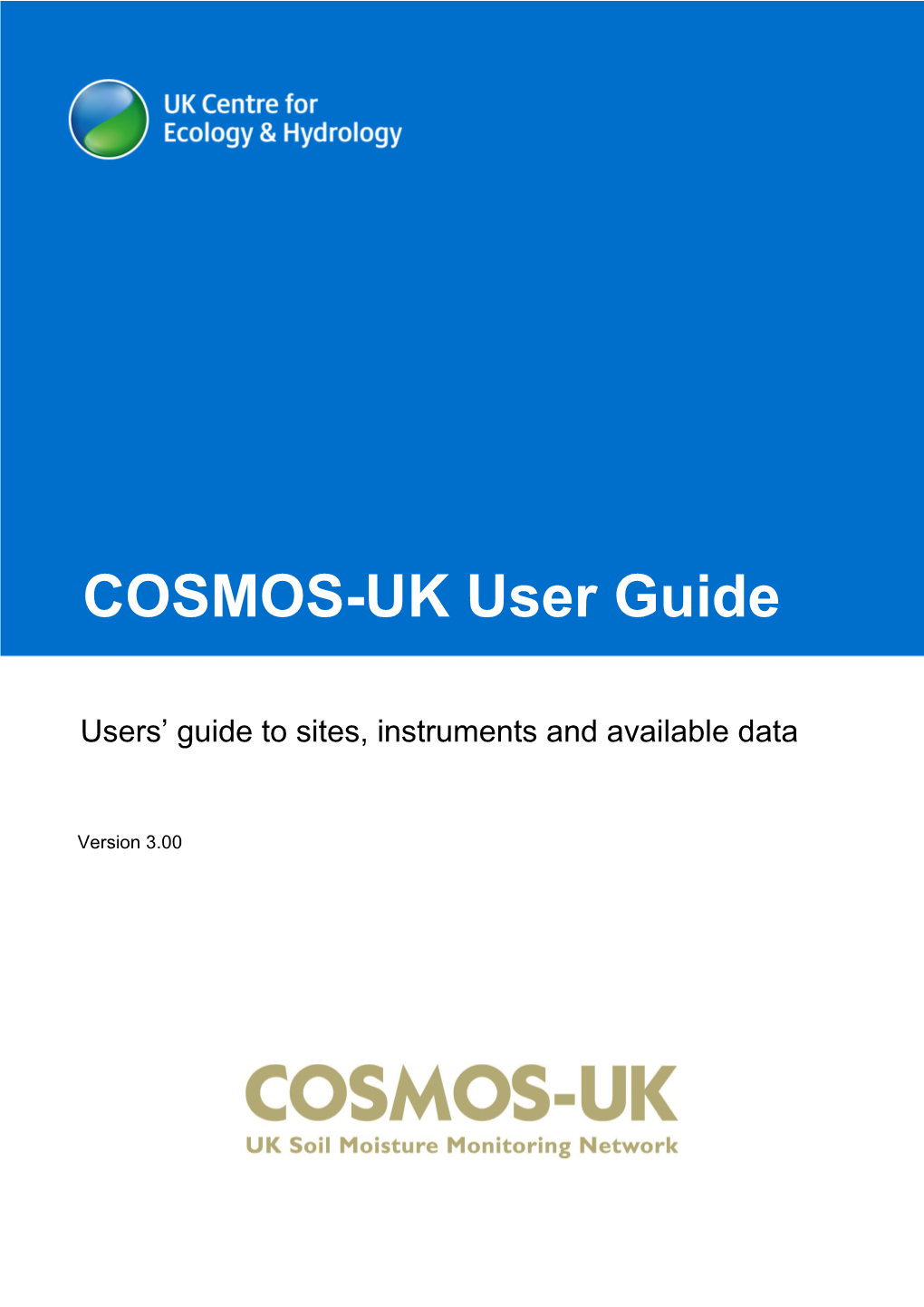 COSMOS-UK User Guide