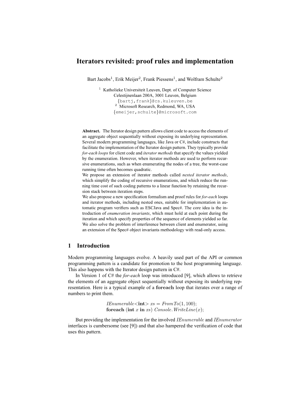 Iterators Revisited: Proof Rules and Implementation