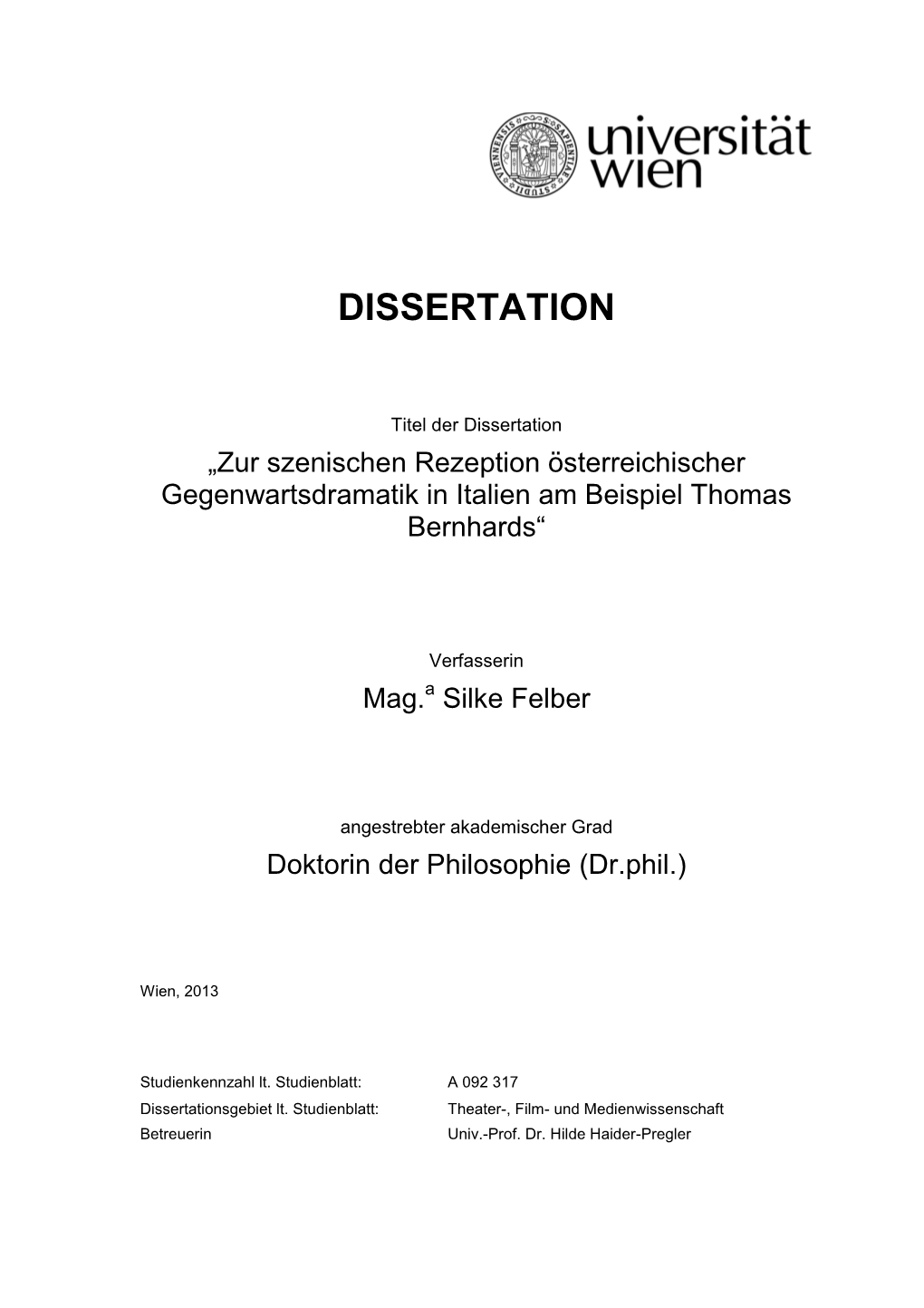 Dissertation