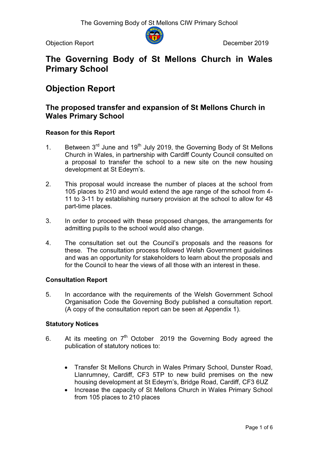 The Governing Body of St Mellons Church in Wales Primary School