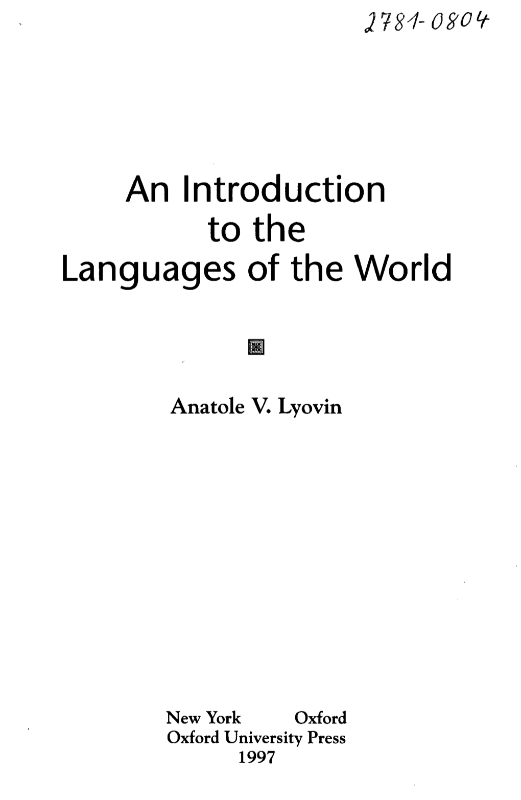 An Introduction to the Languages of the World