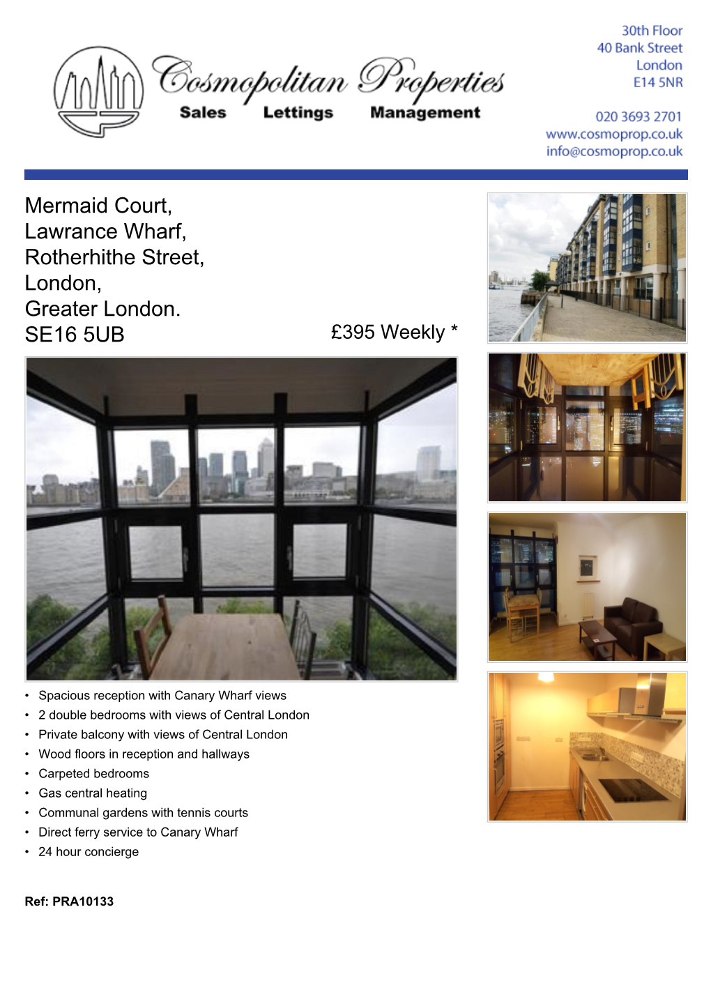Mermaid Court, Lawrance Wharf, Rotherhithe Street, London, Greater London. SE16 5UB £395 Weekly *