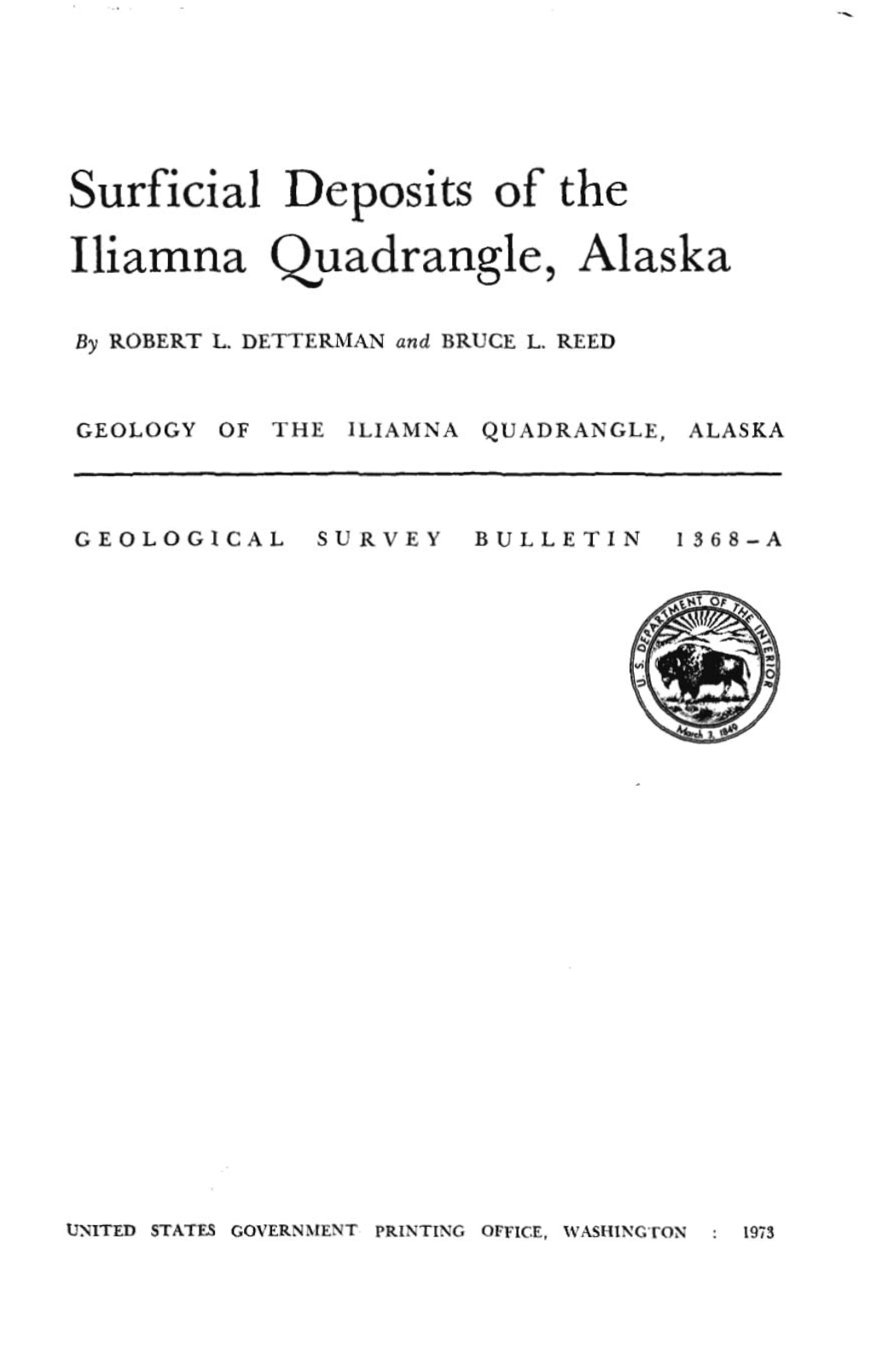 Surficial Deposits of the Iliamna Quadrangle, Alaska