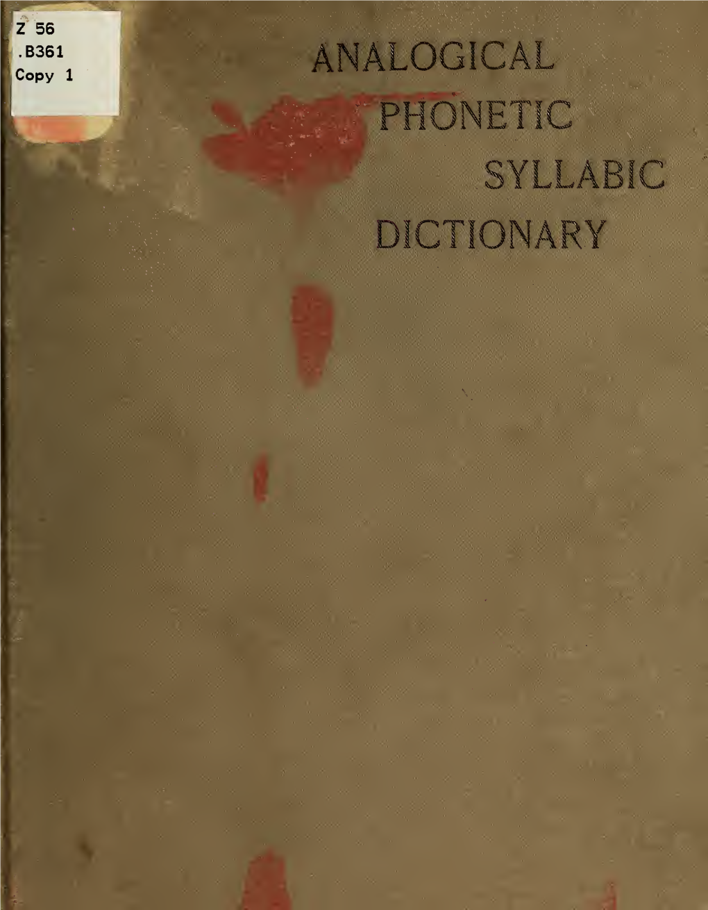 The Analogical Phonetic-Syllabic Dictionary