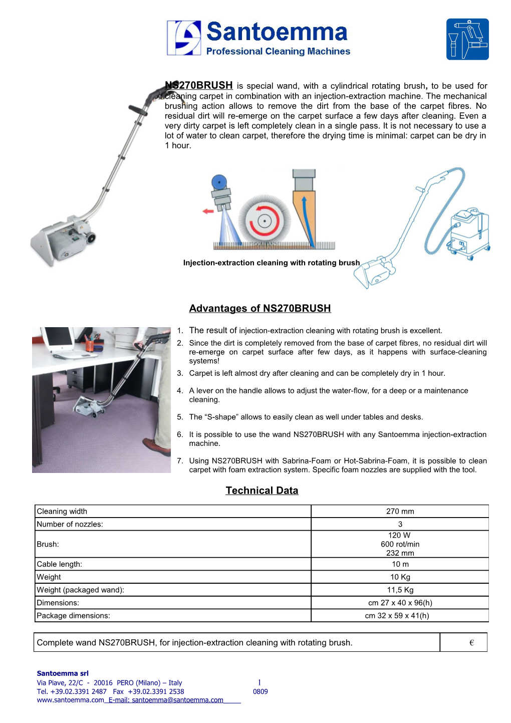 Injection-Extraction Cleaning with Rotating Brush