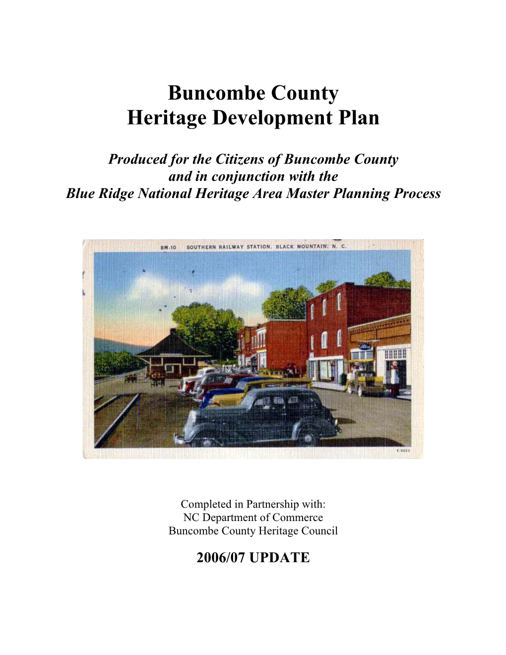 Buncombe County Heritage Development Plan