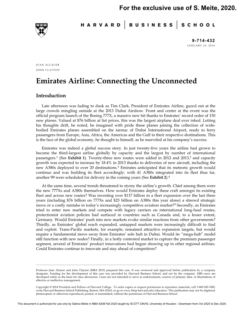 Emirates Airline: Connecting the Unconnected