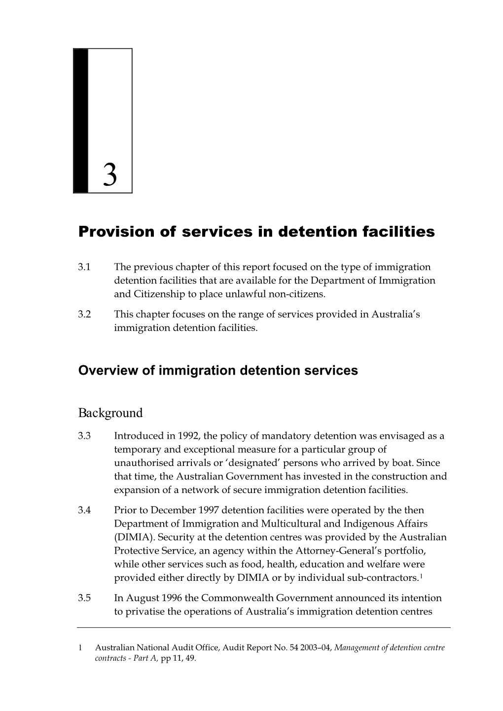 Provision of Services in Detention Facilities