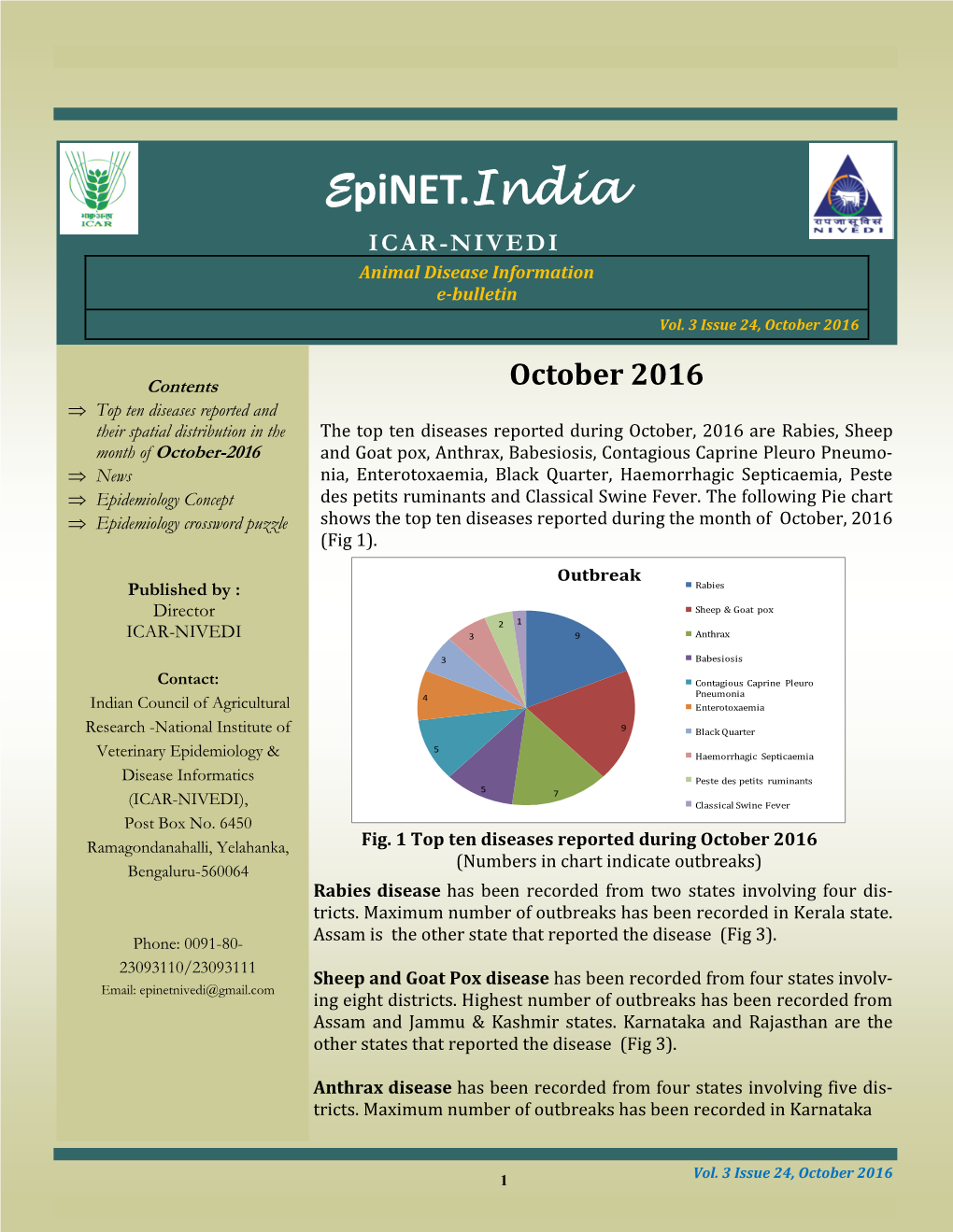 Epinet.India ICAR-NIVEDI Animal Disease Information E-Bulletin Vol