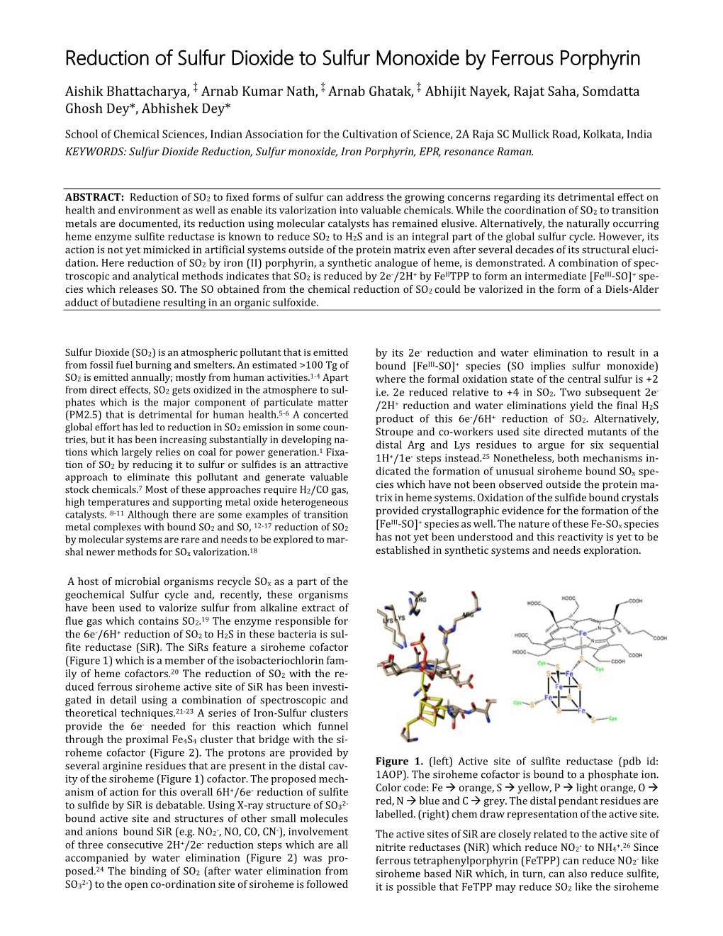 Reduction of Sulfur Dioxide to Sulfur Monoxide by Ferrous Porphyrin