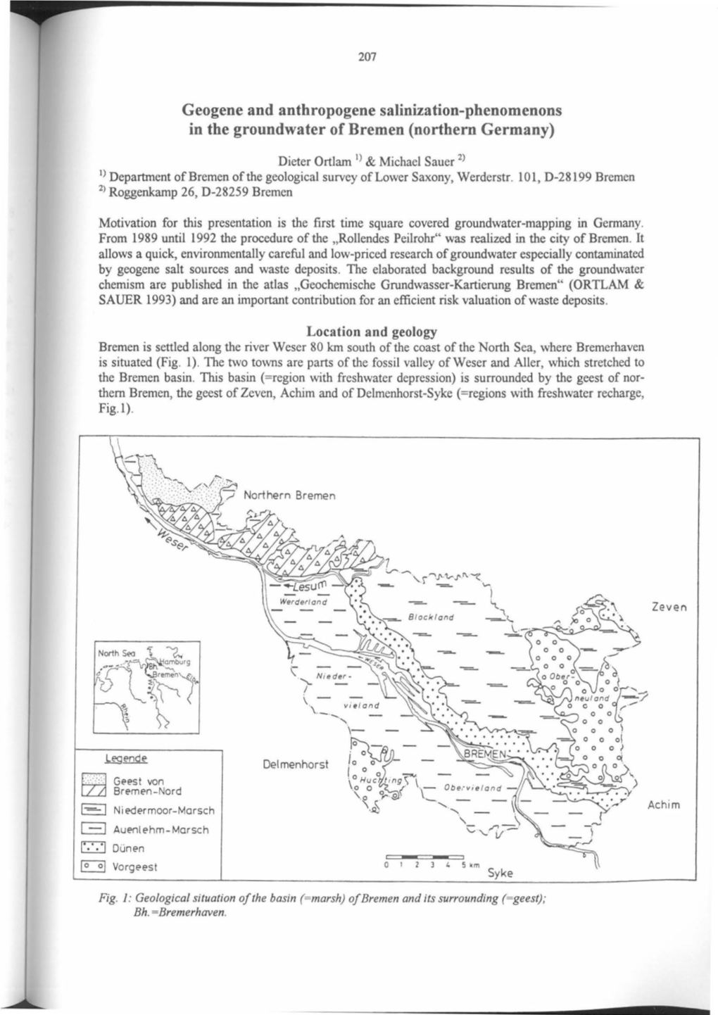 Geogene and Anthropogene Salinization-Phenomenons in the Groundwater of Bremen (Northern Germany)