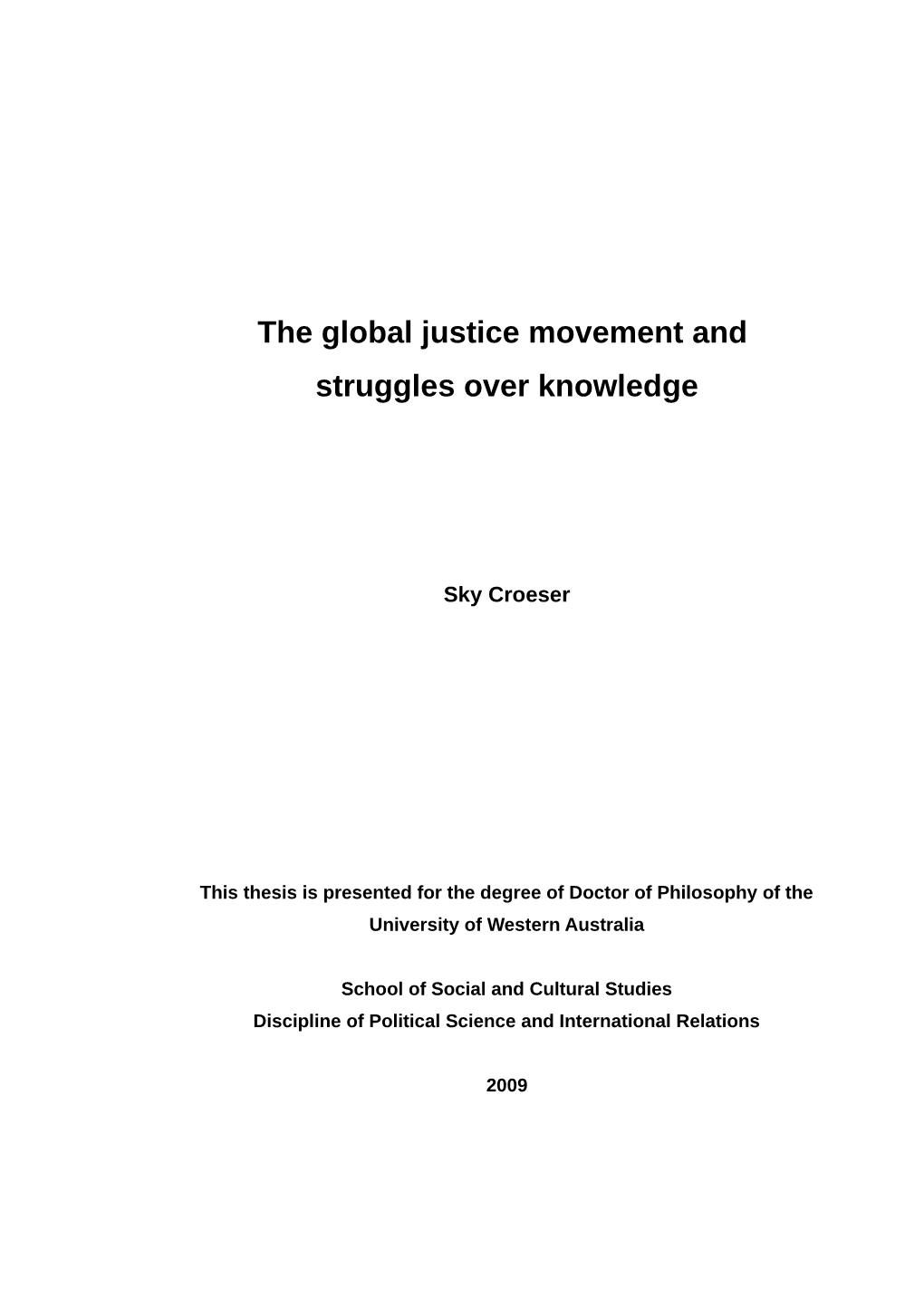 The Global Justice Movement and Struggles Over Knowledge