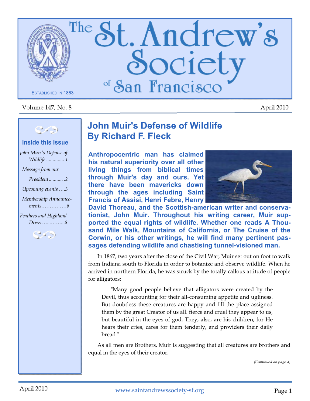 April 2010 Newsletter-SASSF