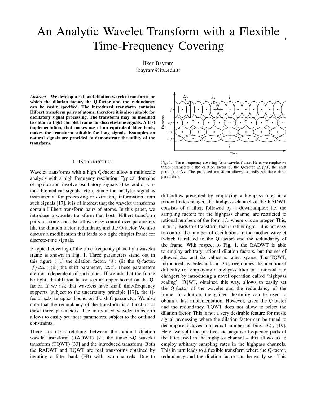 An Analytic Wavelet Transform with a Flexible Time-Frequency Covering