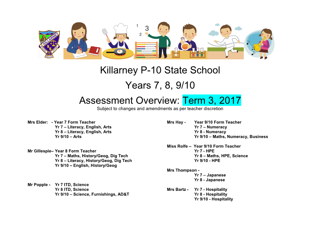 JS Assessment Calendar