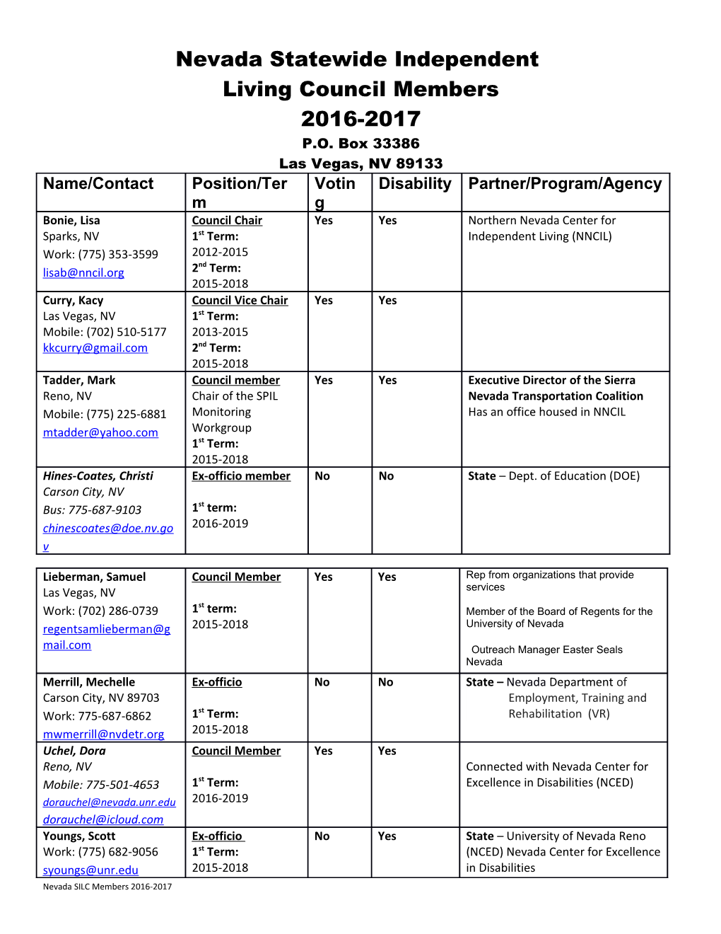 State Nevada Department of Employment, Training and Rehabilitation (VR)