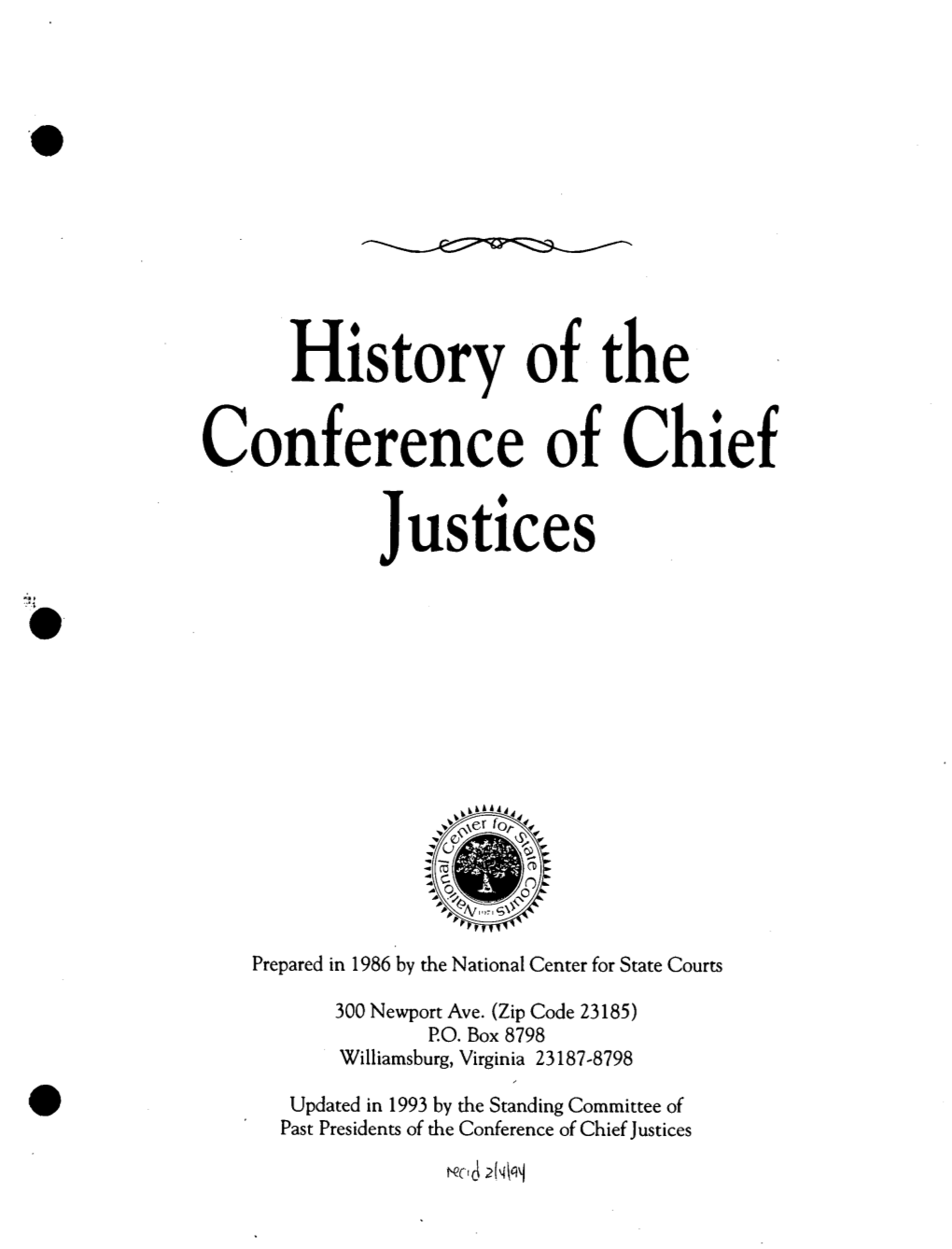 History of the Conference of Chief Justices Nn