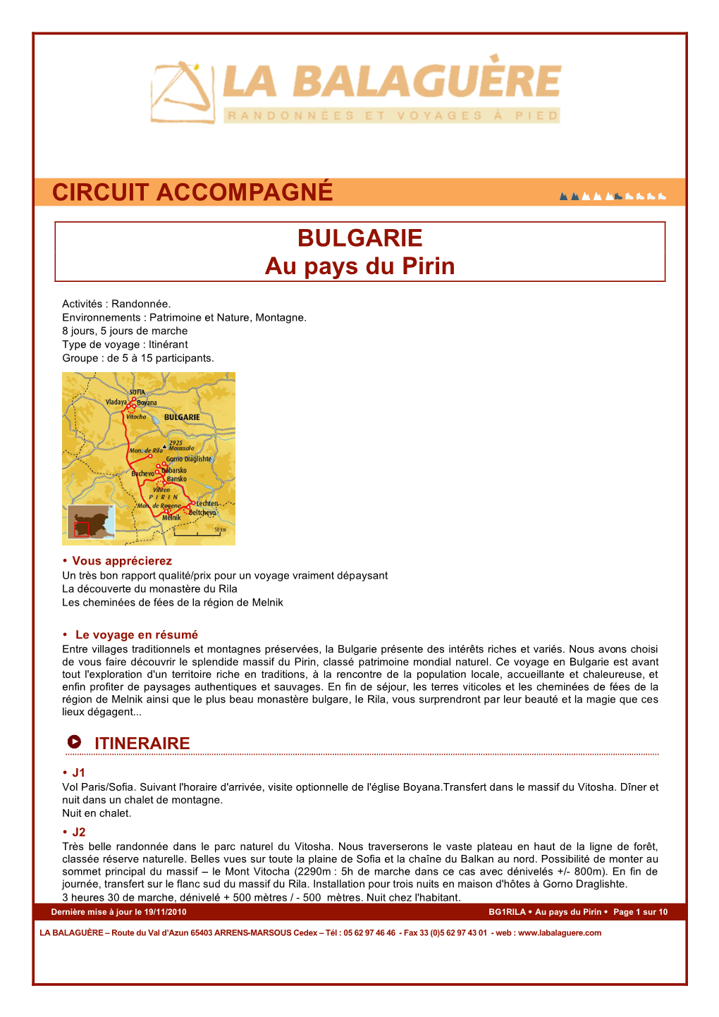 CIRCUIT ACCOMPAGNÉ BULGARIE Au Pays Du Pirin
