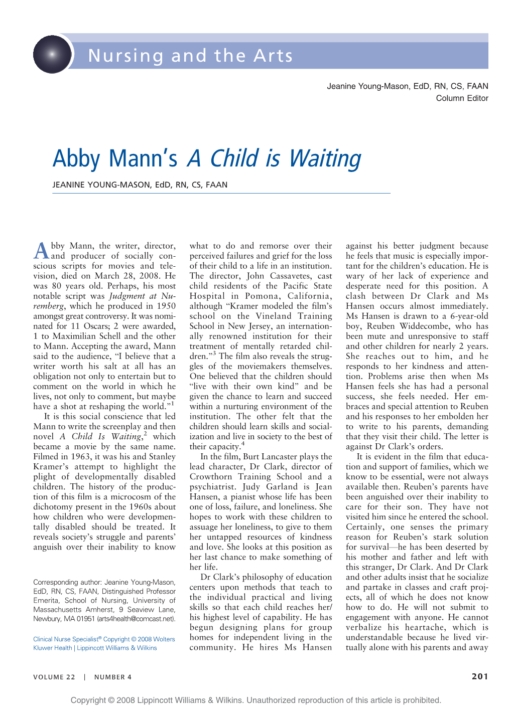 Abby Mann's a Child Is Waiting