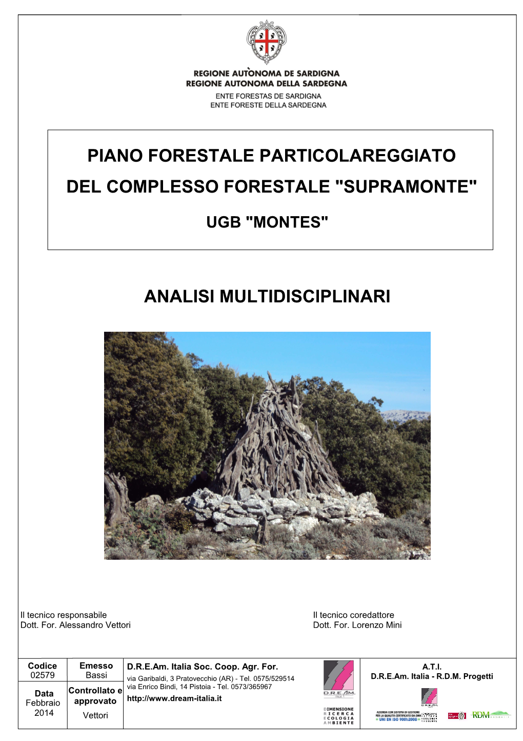 Piano Forestale Particolareggiato Del Complesso Forestale 