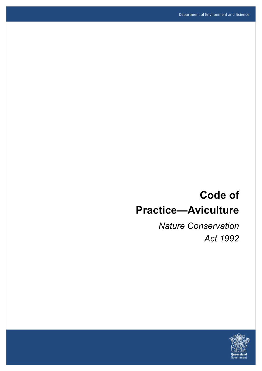 Aviculture Nature Conservation Act 1992