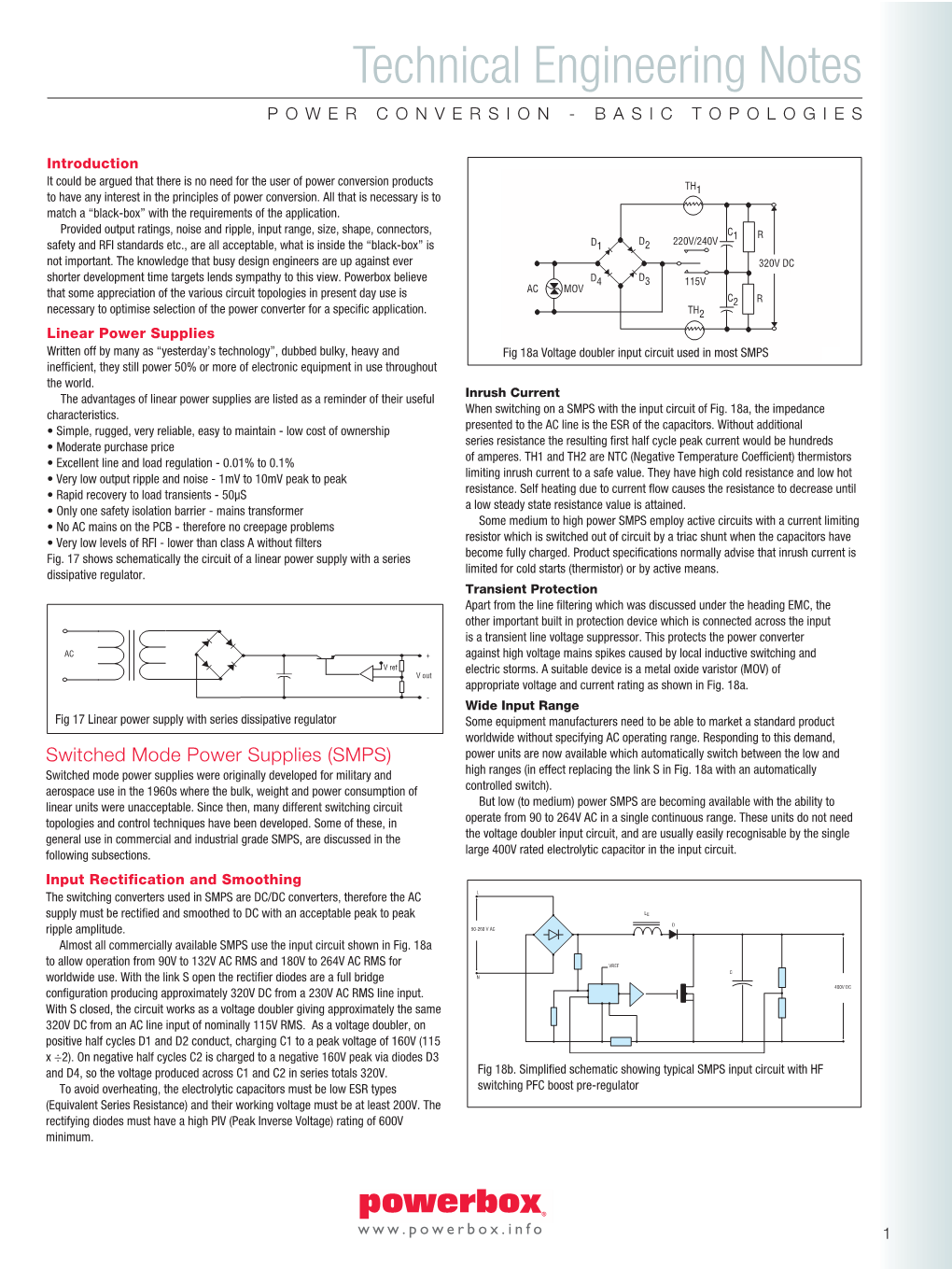 Technical Engineering Notes POWER CONVERSION - BASIC TOPOLOGIES