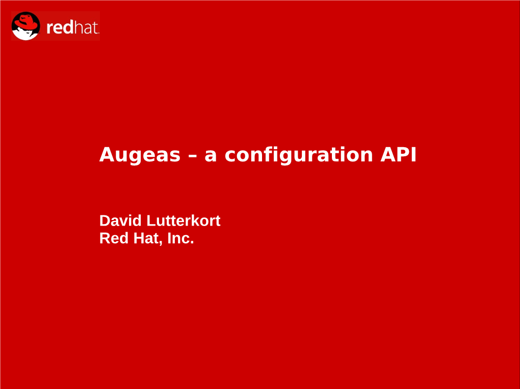 A Configuration API