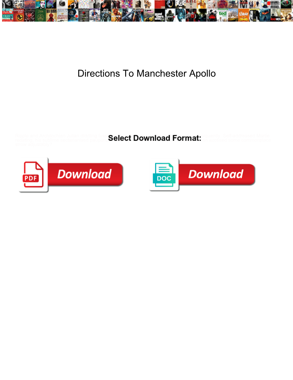 Directions to Manchester Apollo