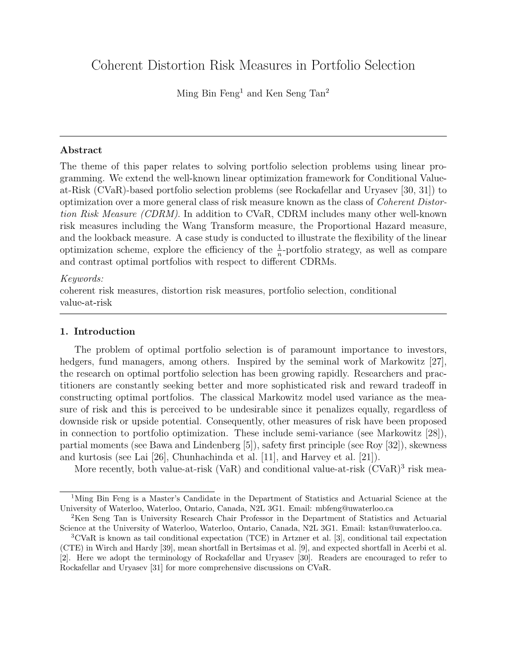 Coherent Distortion Risk Measures in Portfolio Selection