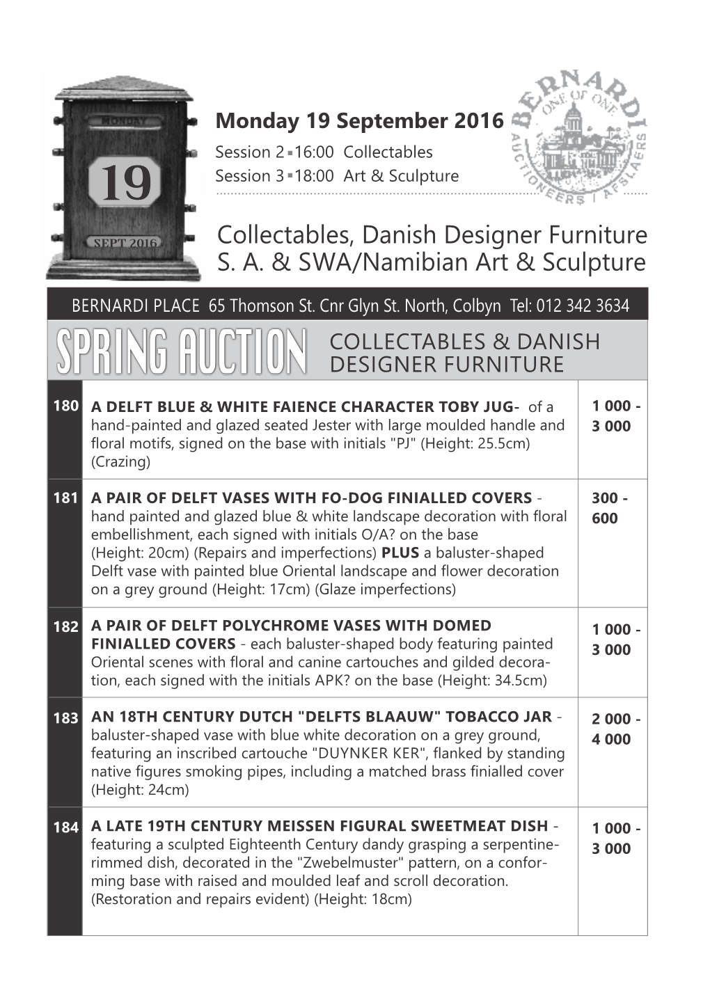 Collectables, Danish Designer Furniture S. A. & SWA/Namibian Art